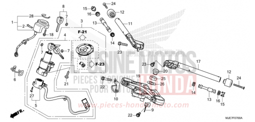ROHRGRIFF/OBERE BRUECKE CBR650FAJ de 2018